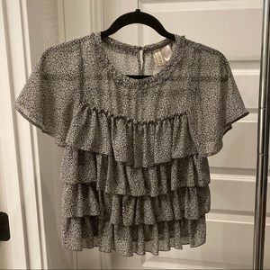 tiered ruffle top